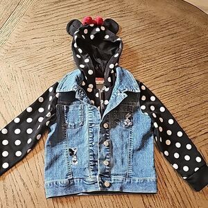 Disney hooded denim layered jacket size 4
